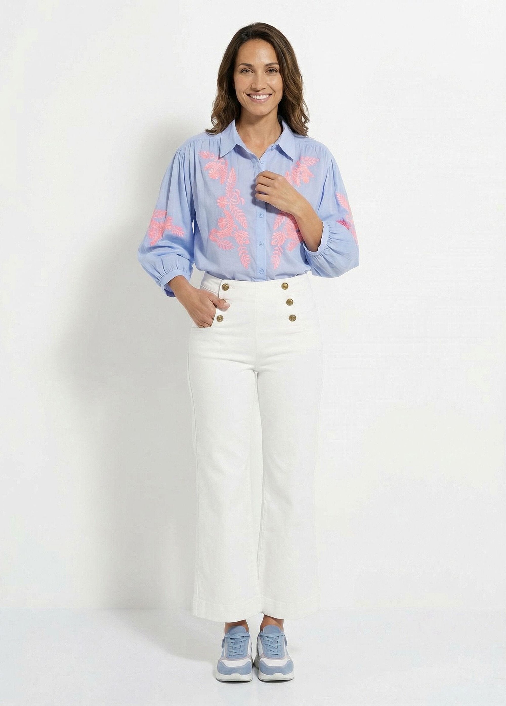 Blouse_with_wide_sleeves_and_neon_embroidery_Blue_and_pink_SF1_slim