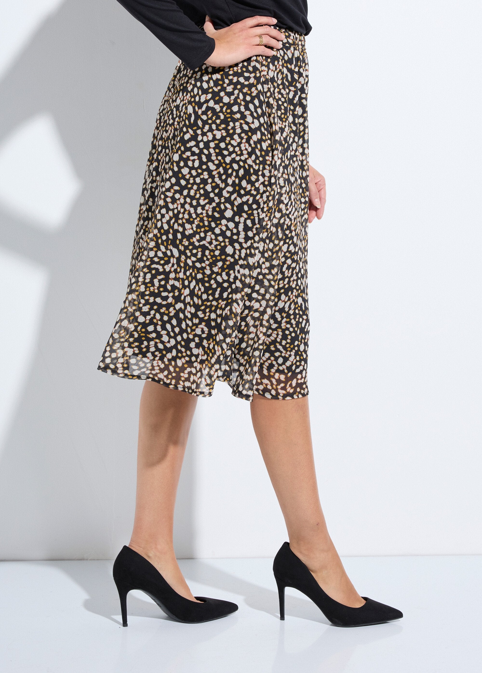Mid-length_flared_skirt_in_lined_printed_voile_Black_and_ecru_DR1_slim