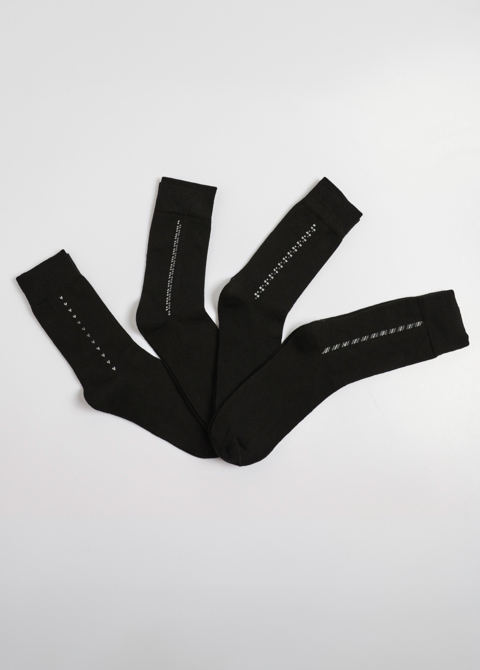 Pack_of_4_socks_with_small_patterns,_dark_Black_matching_FA1_slim