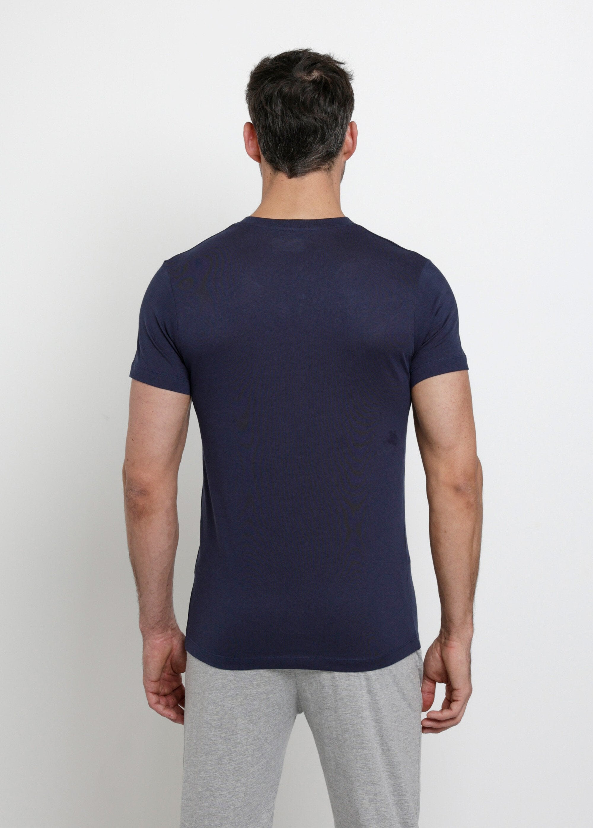 Dark_short-sleeved_V-neck_t-shirt_Navy_blue_DO1_slim