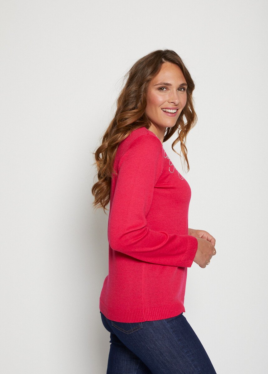 Soft_rhinestone_sweater_with_high_collar_Indian_rose_DR1_slim