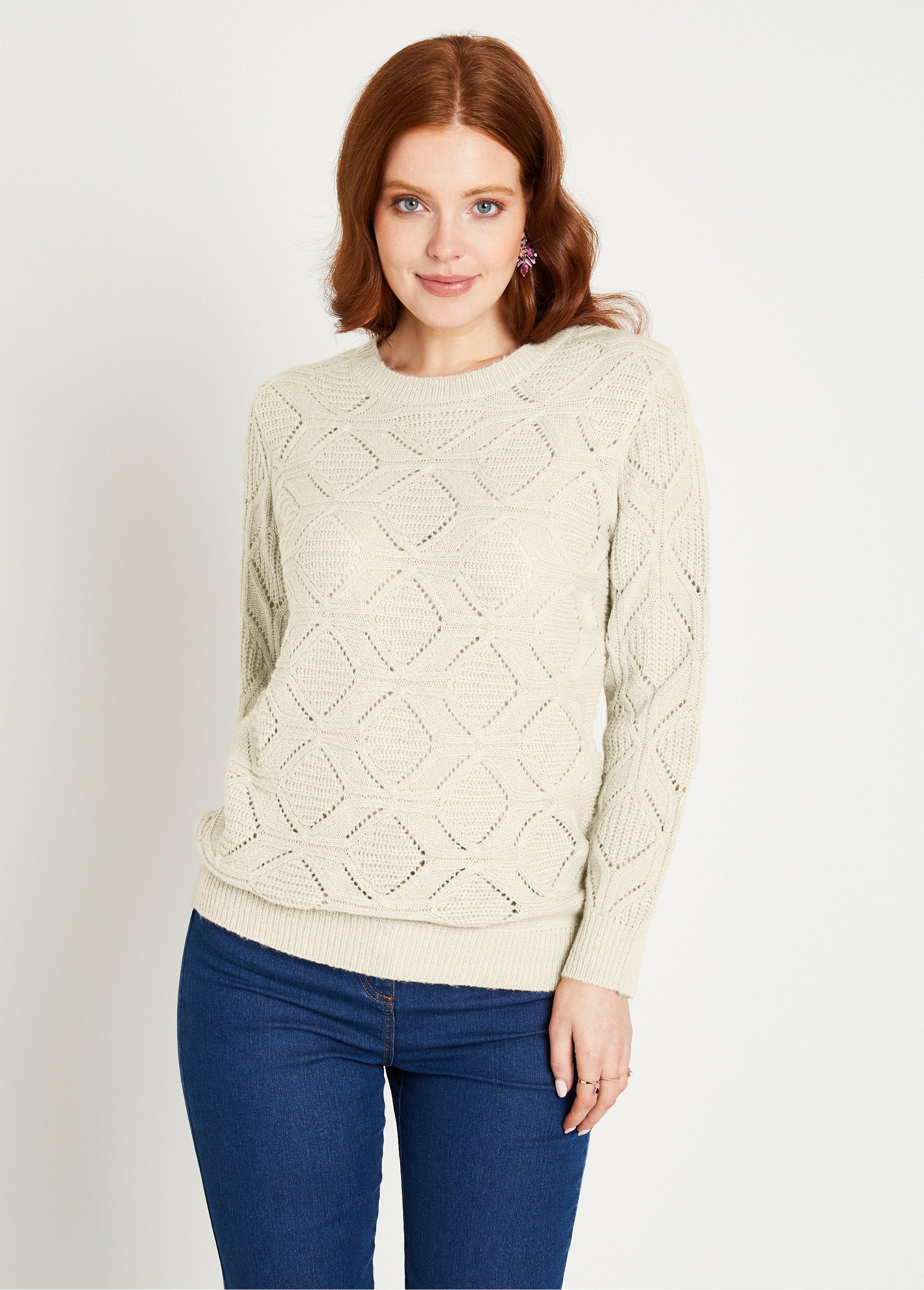 Plain_mid-length_tunic_sweater_with_openwork_knit_round_neck_Ecru_FA1_slim