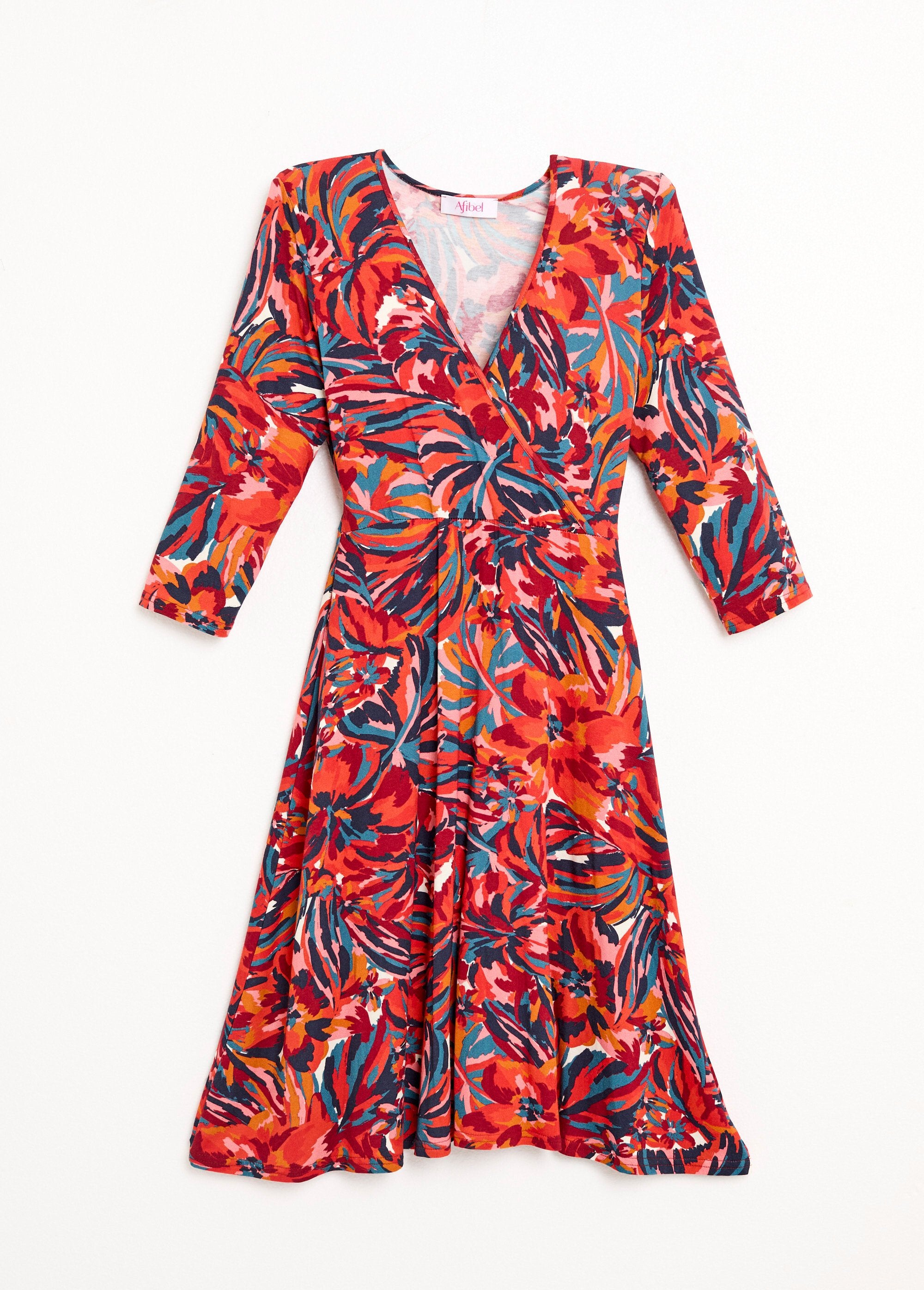 Short_wrap_dress_with_3/4_sleeves_and_floral_pattern_Tomette_print_AP1_slim