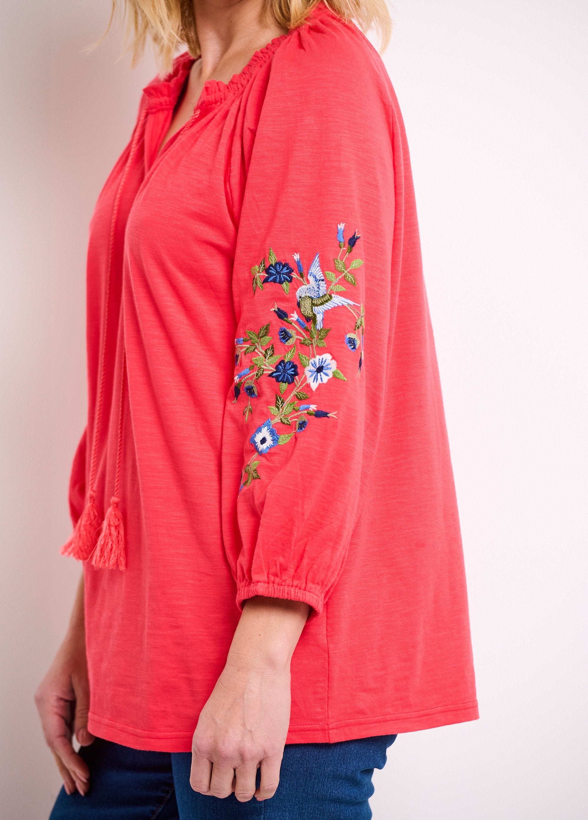 Long_embroidered_t-shirt_with_3/4_sleeves_Capucine_GA1_slim