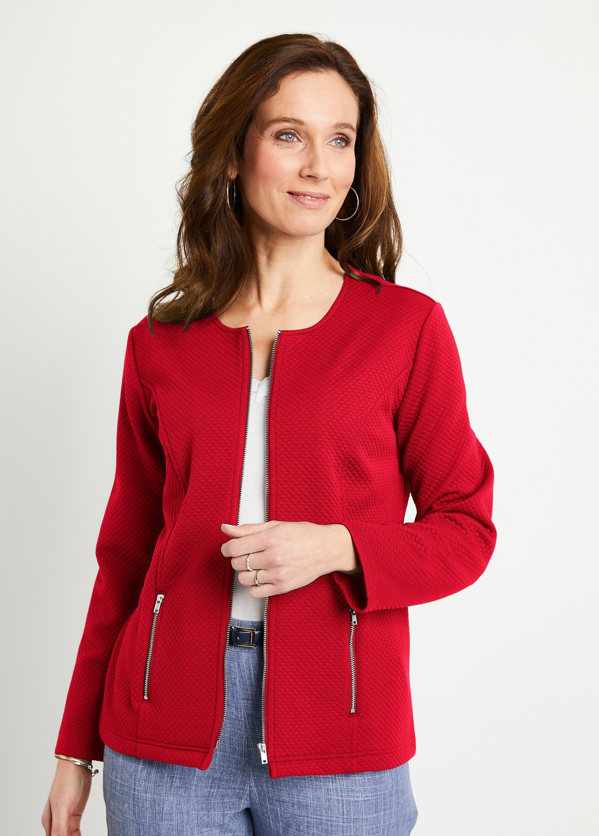 Collarless_fitted_jacket_Red_FA1_slim