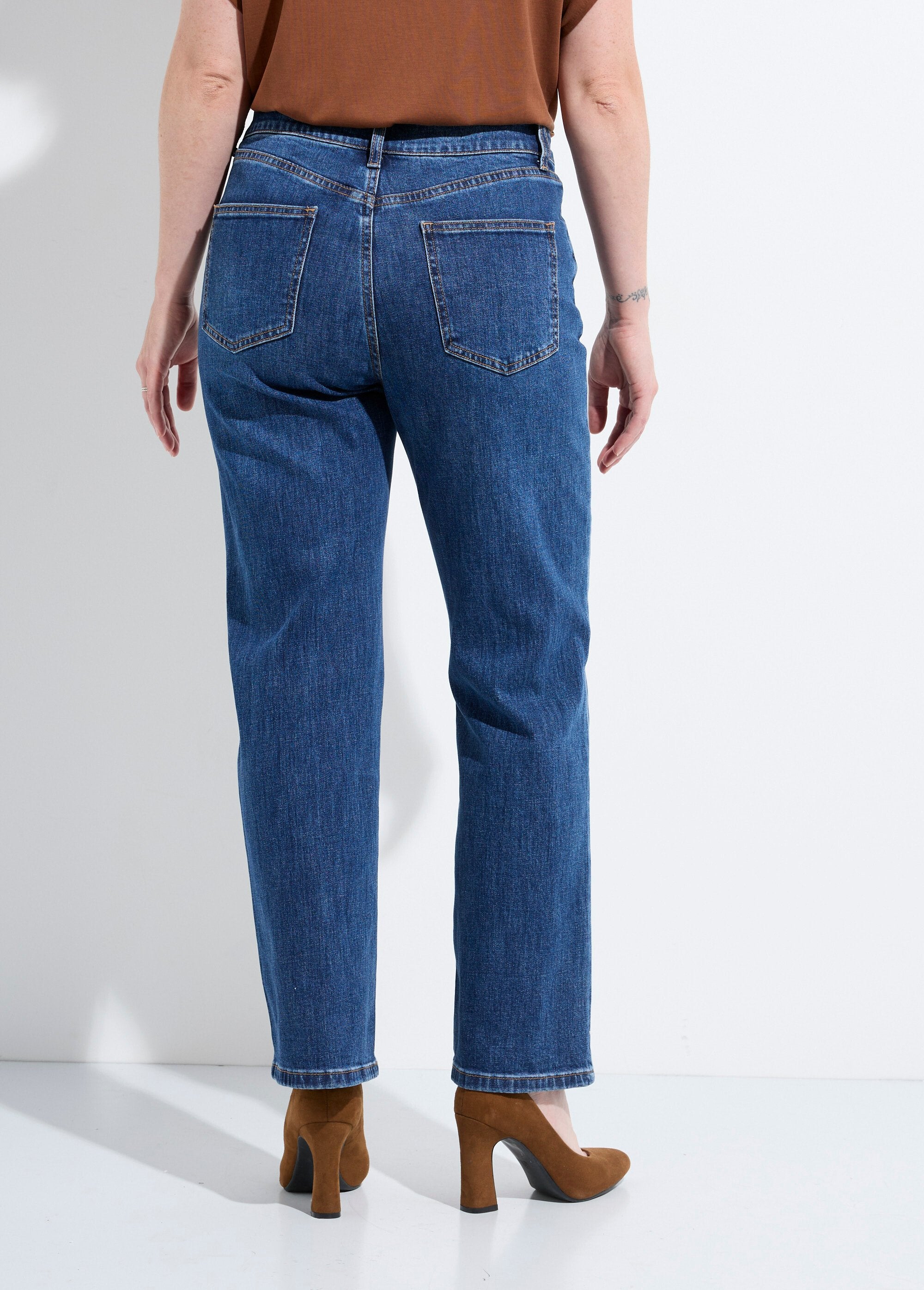 5-pocket_straight_jeans,_special_PETITE_Dark_denim_DO1_slim