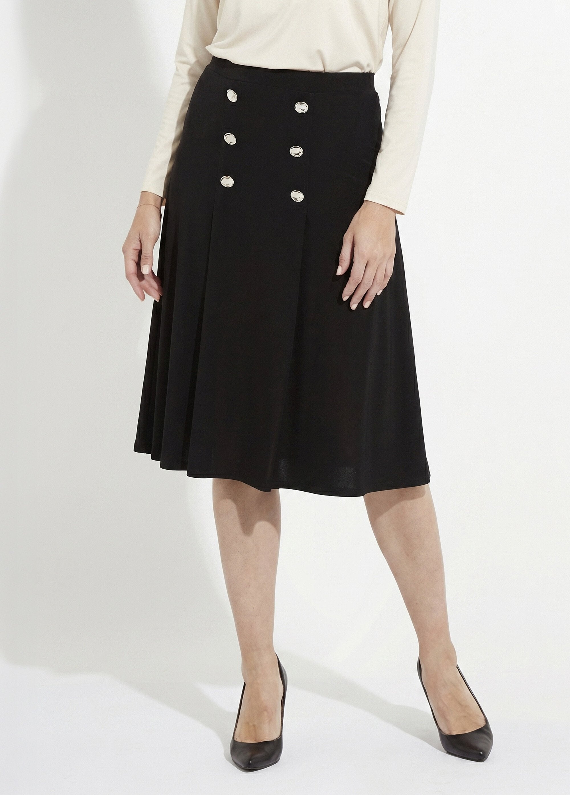 Mid-length_plain_knit_flared_skirt_with_bridge_Black_FA1_slim