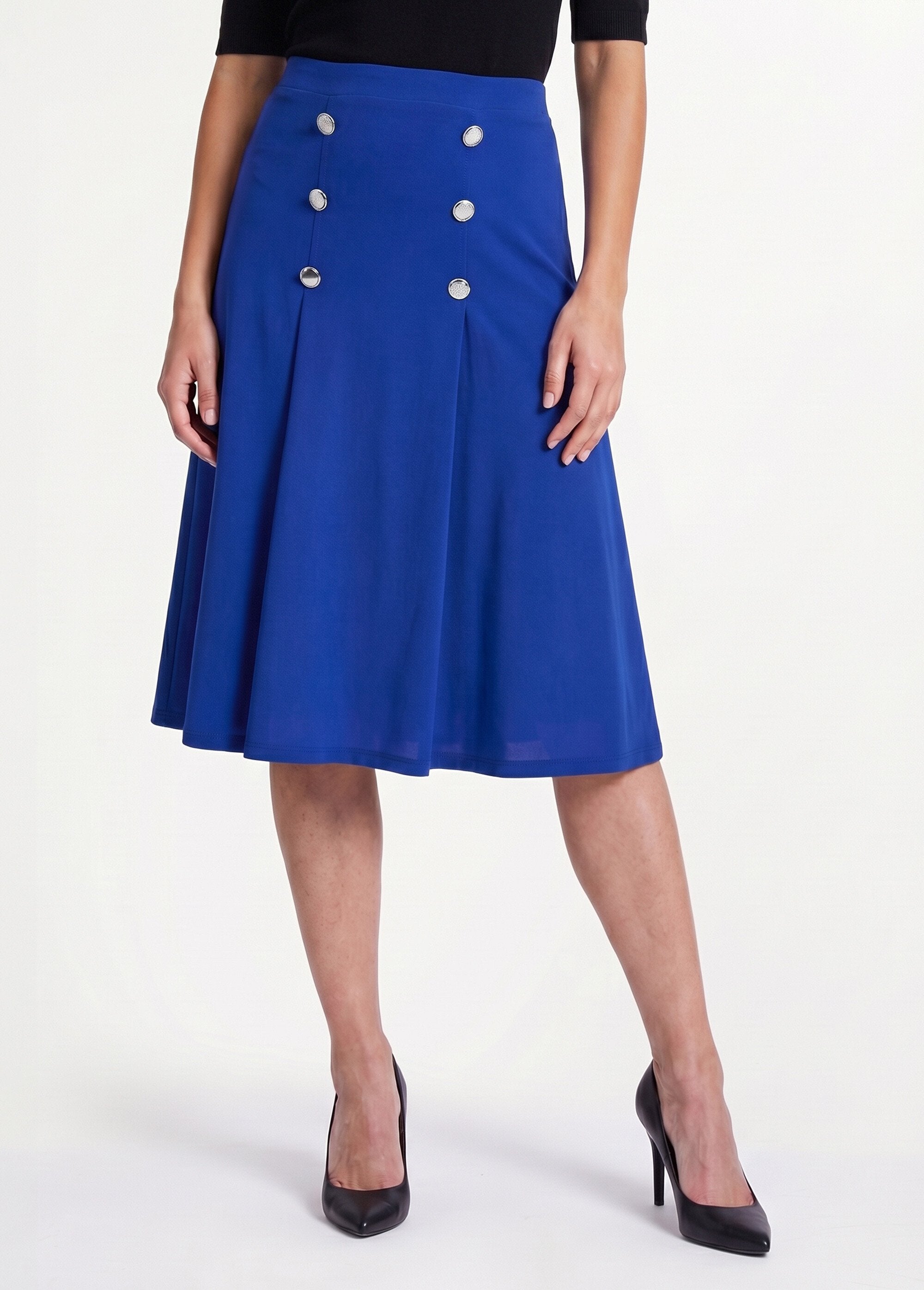 Mid-length_plain_knit_flared_skirt_with_bridge_Blue_FA1_slim
