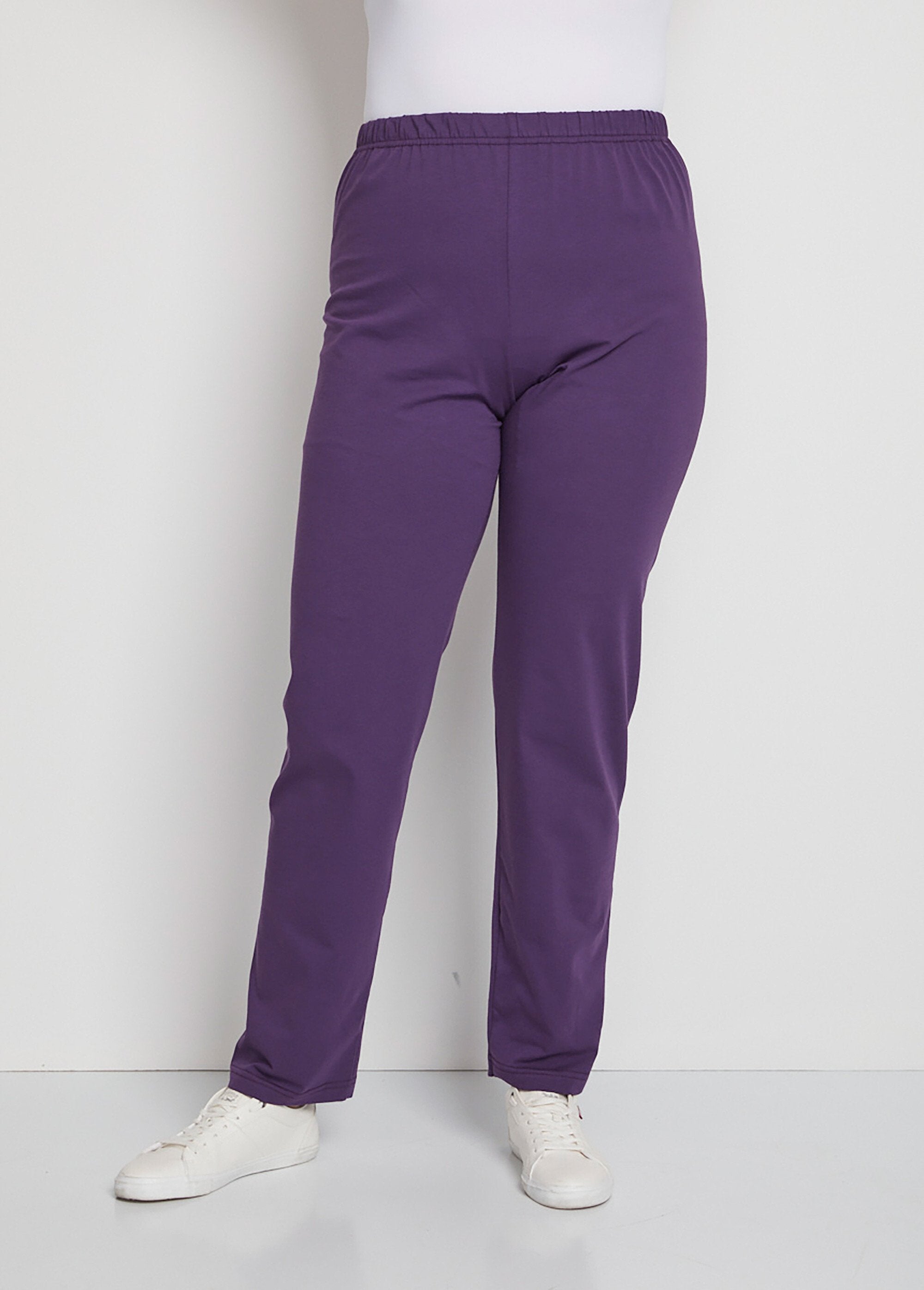 Cotton_jersey_elasticated_waist_leggings_Plum_FA1_curvy