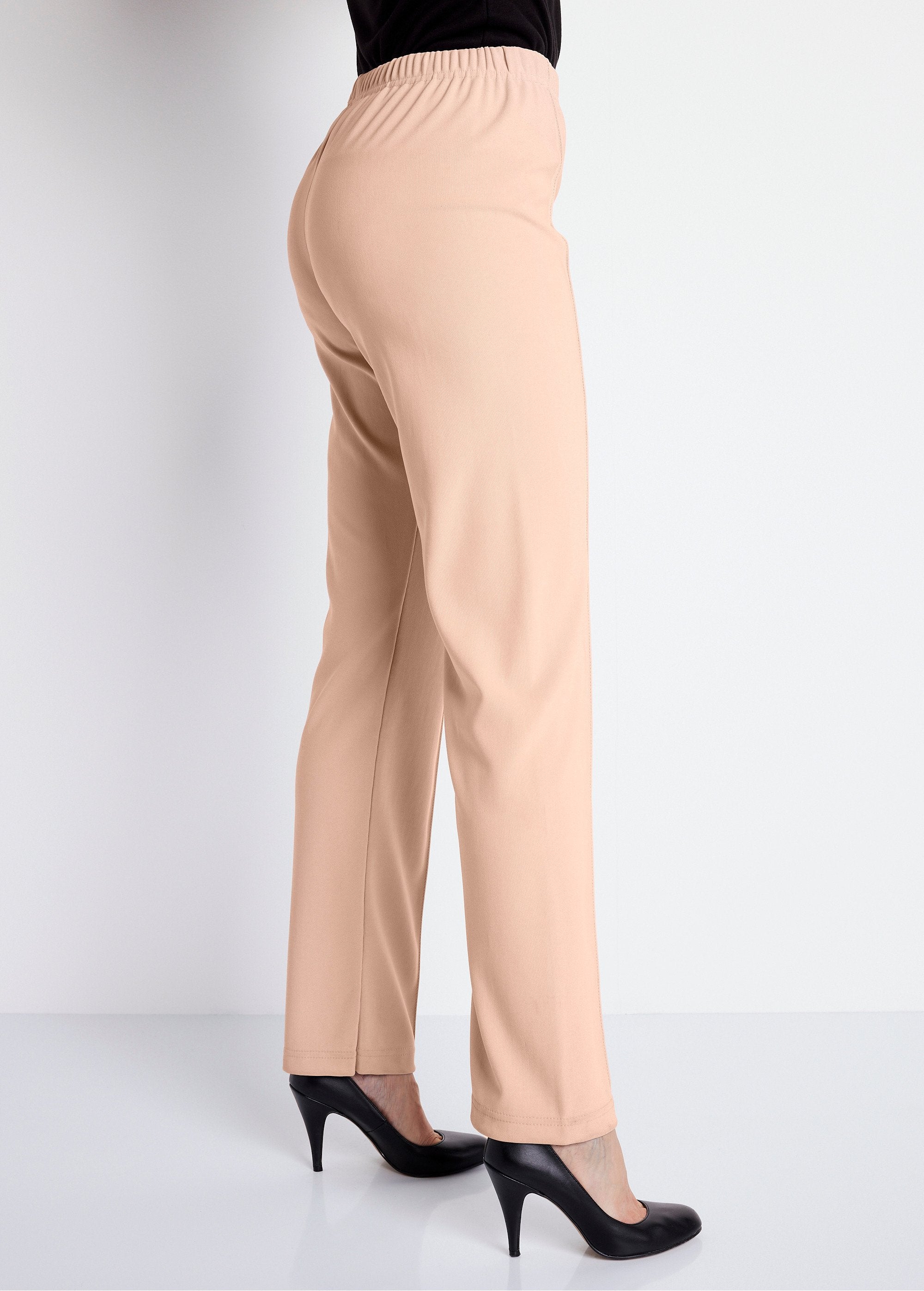 Straight_pants_with_elasticated_waist_and_ribbed_knit_Beige_DR1_slim