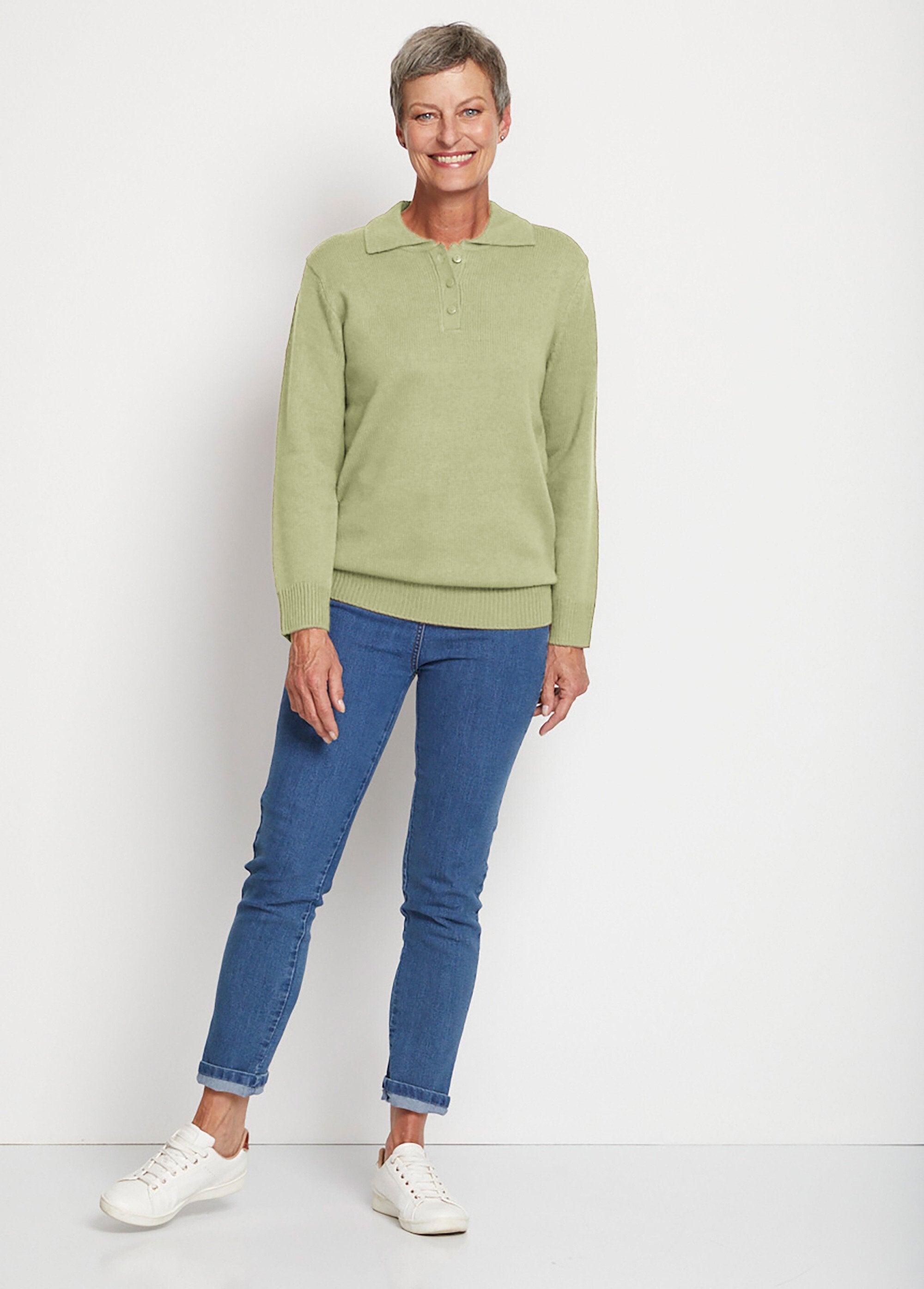 Thick_knit_polo_collar_sweater_Lime_green_SF1_slim