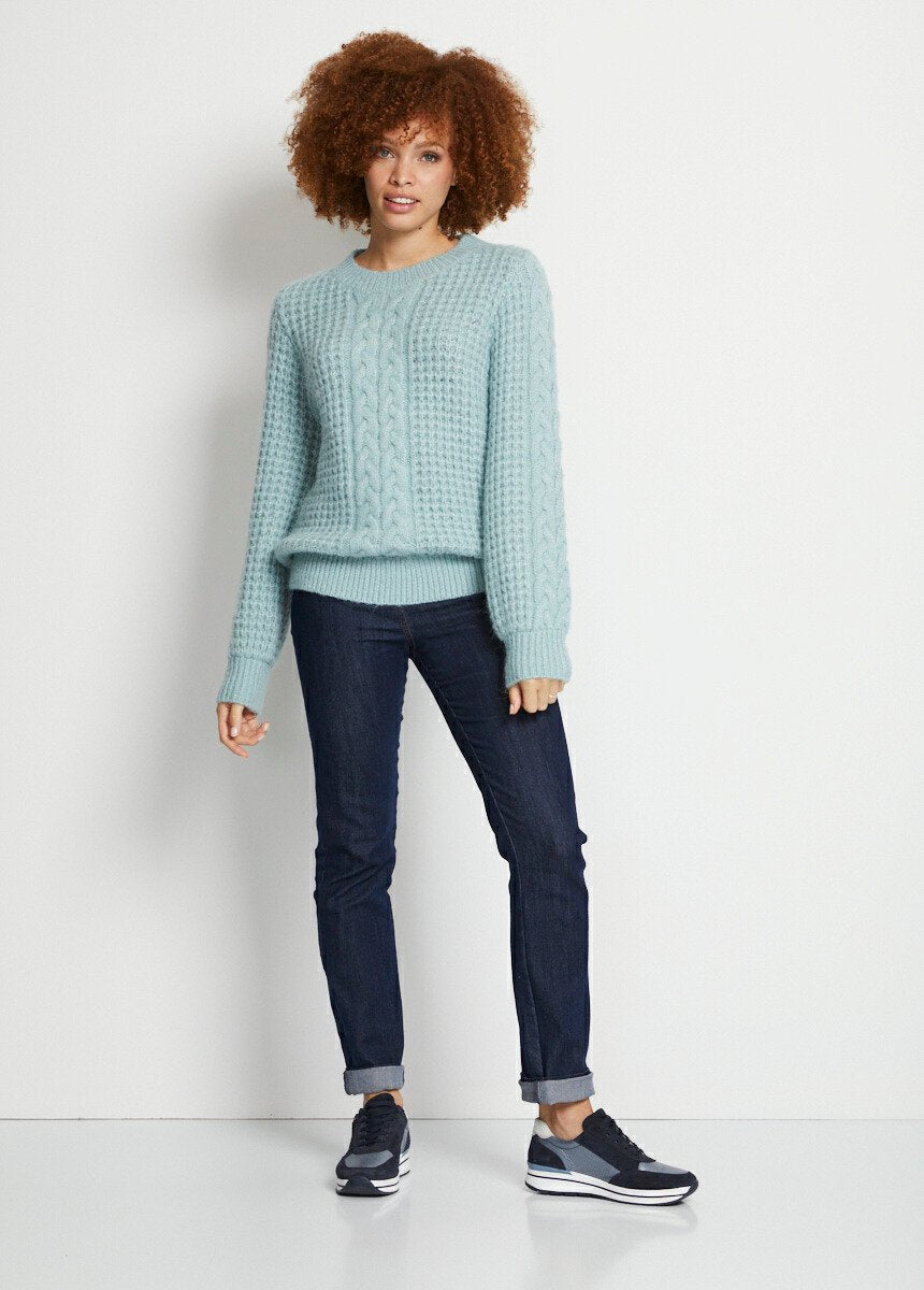 Warm_round_neck_fancy_soft_knit_sweater_Green_SF1_slim