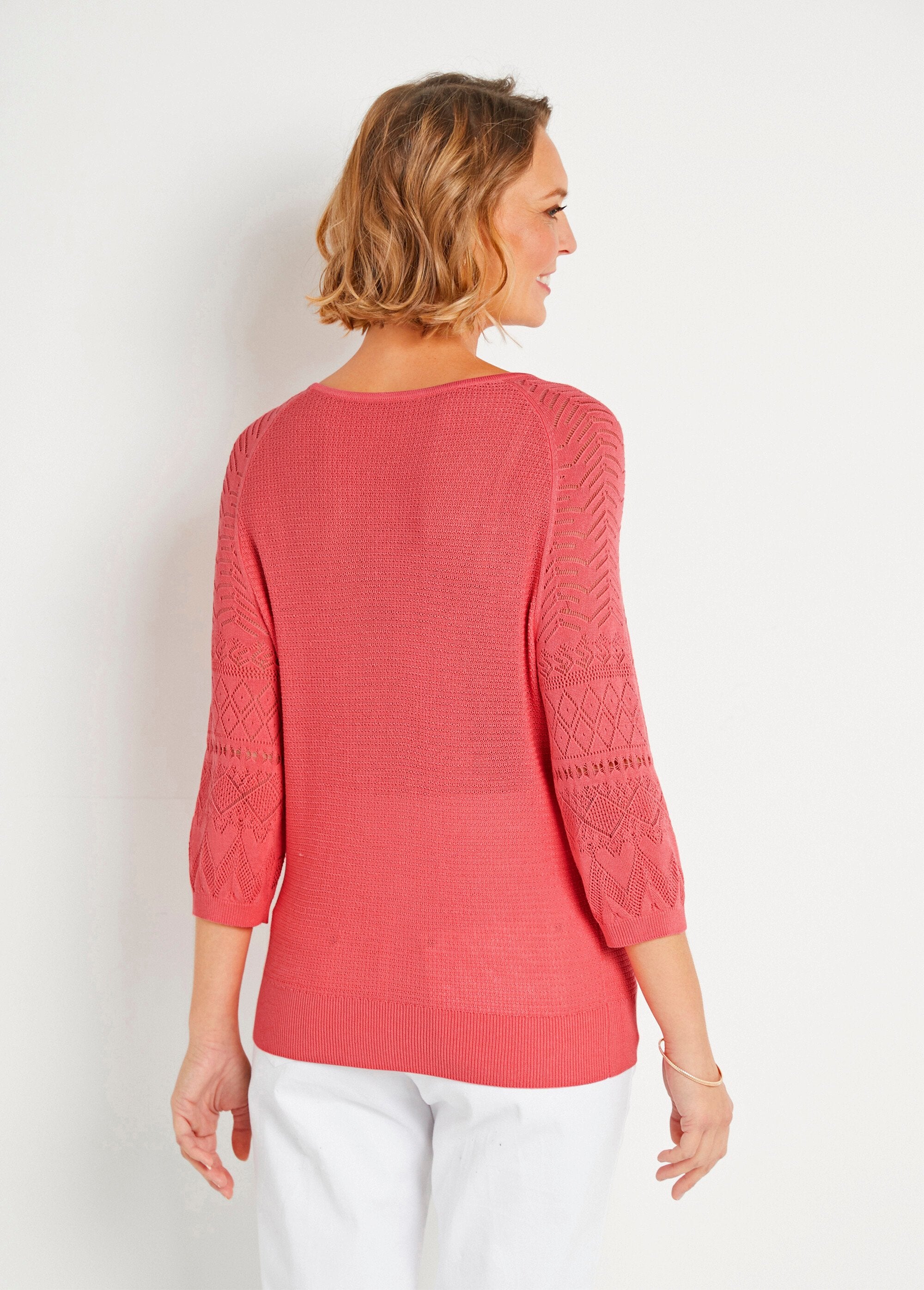 Lightweight_sweater_with_3/4_raglan_sleeves_and_round_neck_Coral_DO1_slim