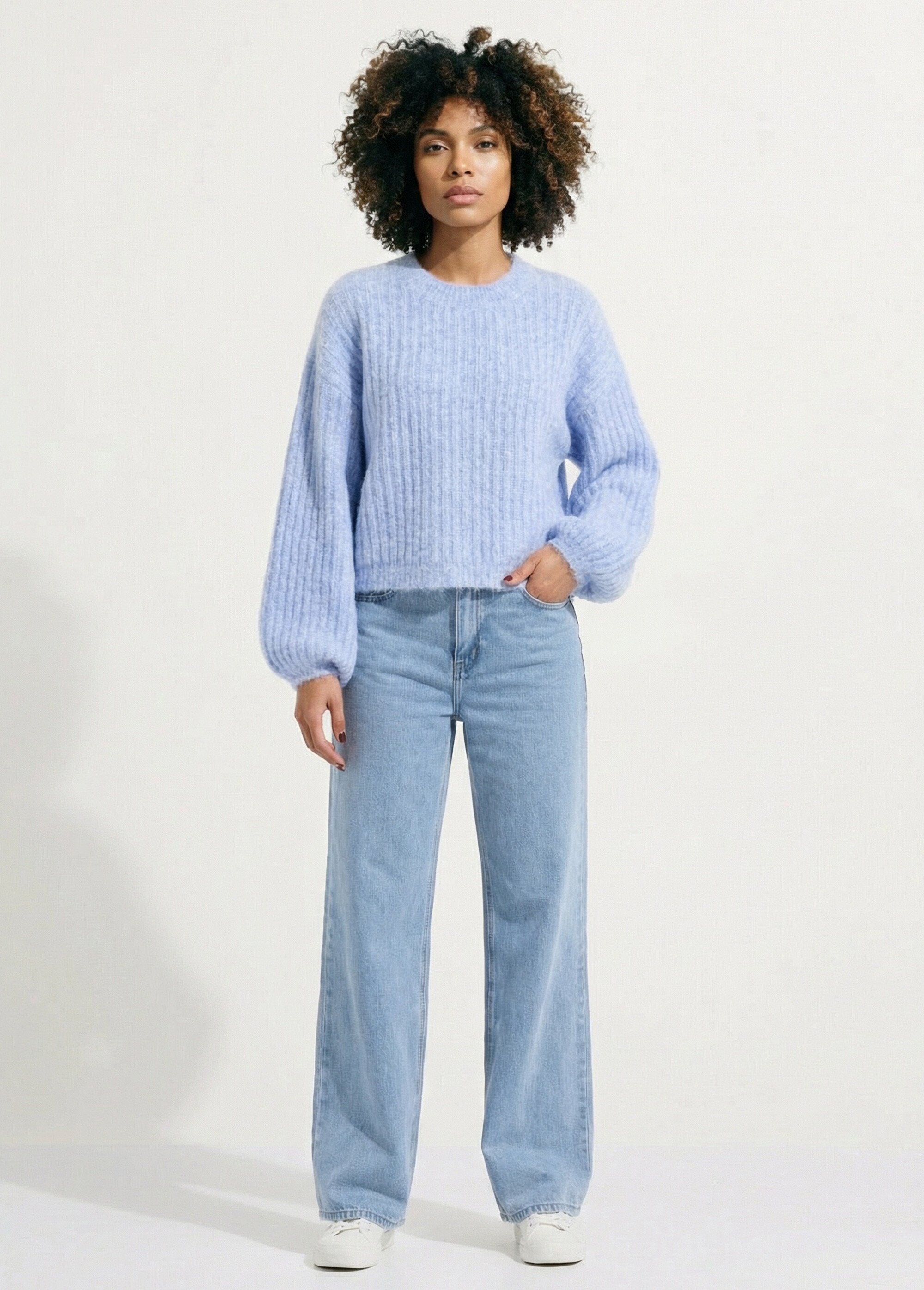 Pull_maille_loose,_manches_bouffantes_Bleu_SF1_slim