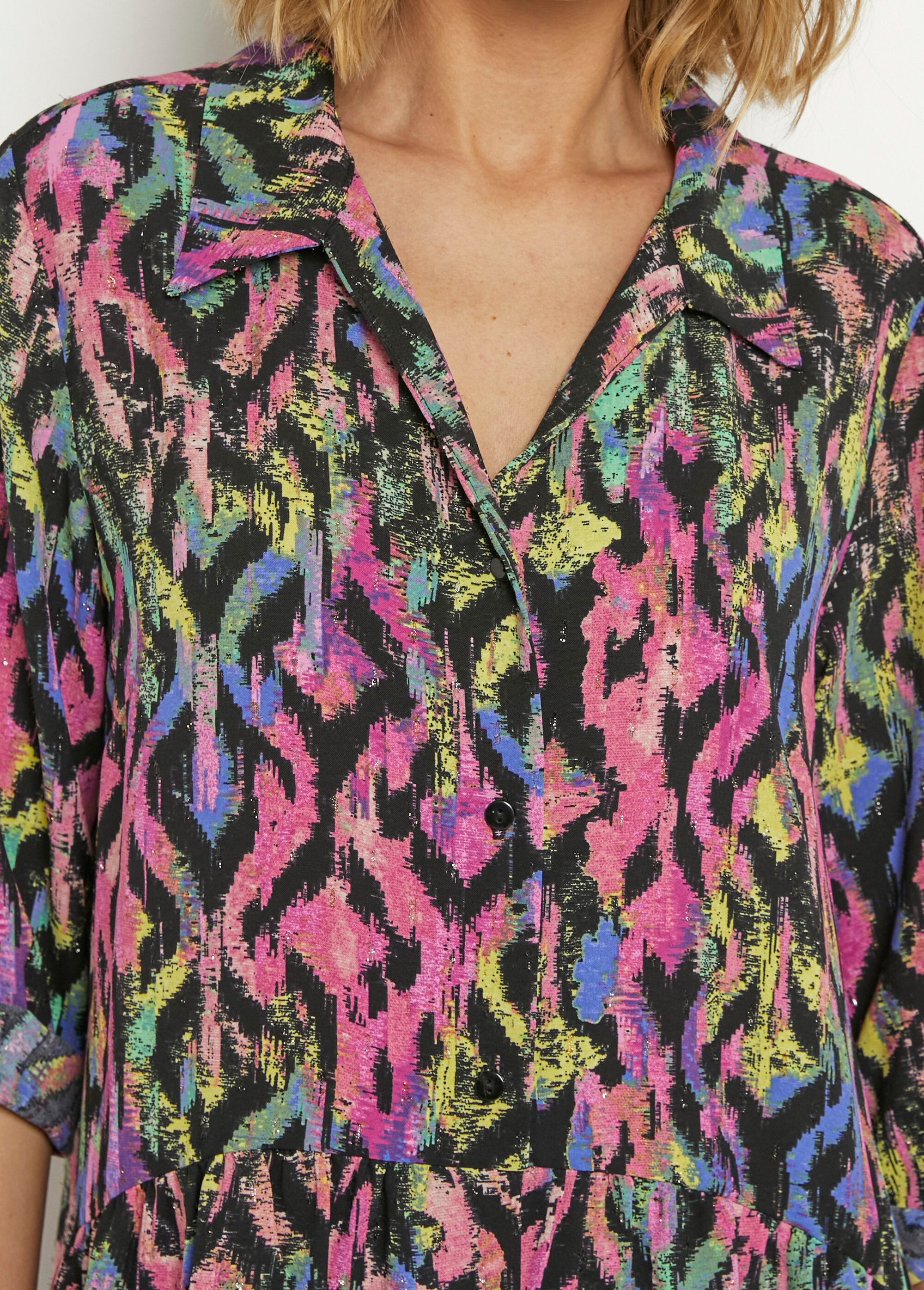 Printed_shirt_dress_with_metallic_details_Multicolor_DE1_slim