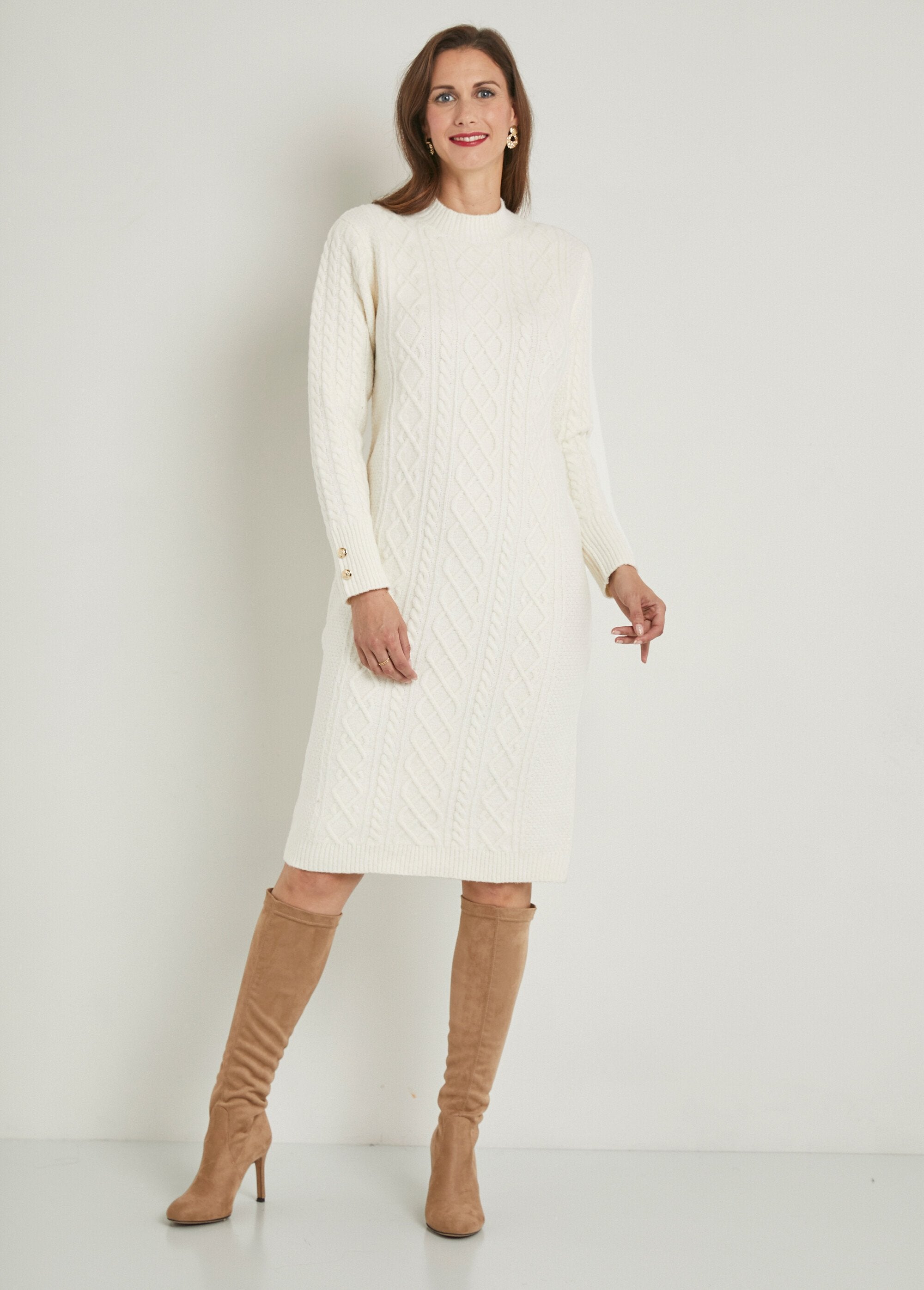 Short_plain_knit_sweater_dress_Ecru_FA1_slim