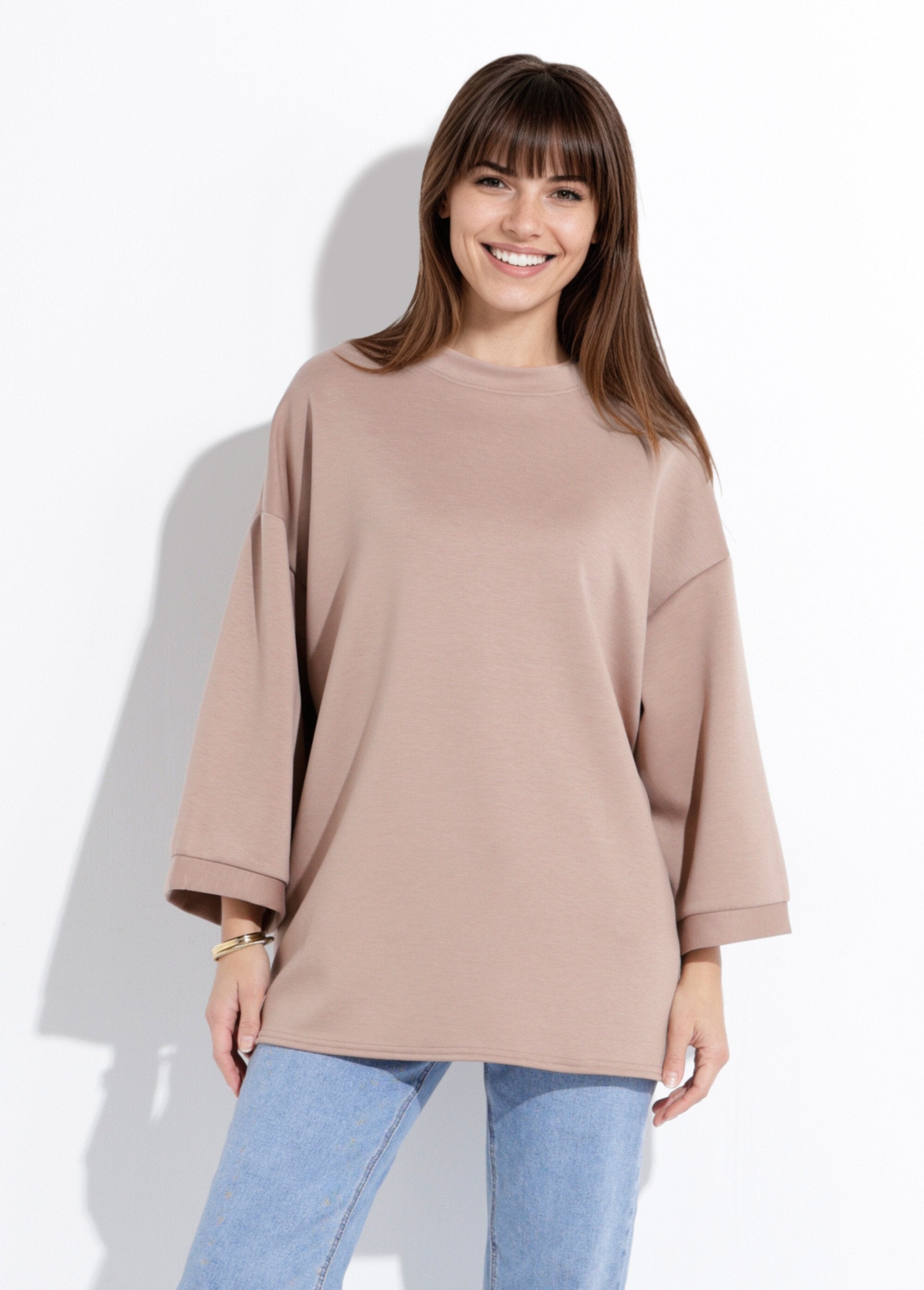 Wide_round_neck_sweatshirt,_3/4_sleeves_Mole_FA1_slim
