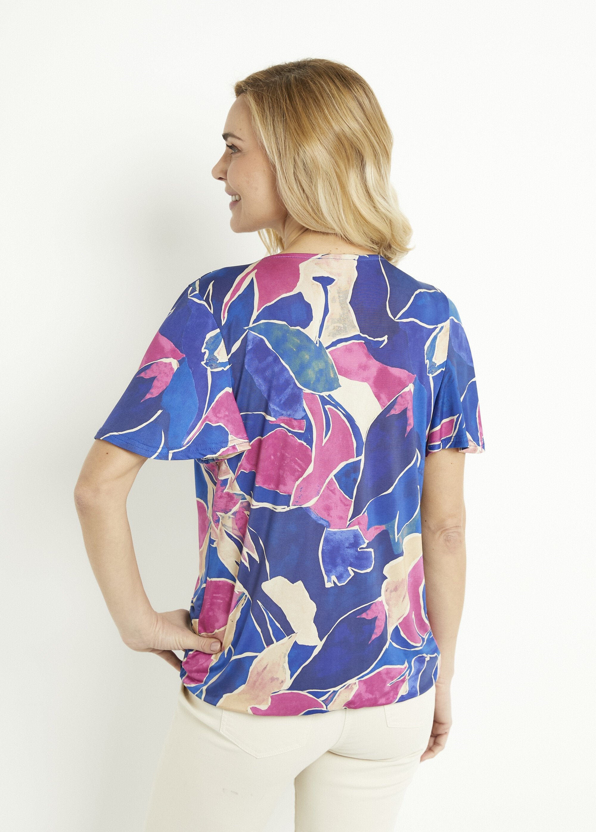 Long_floral_pattern_blousant_wrap-over_t-shirt_Blue_and_pink_DO1_slim