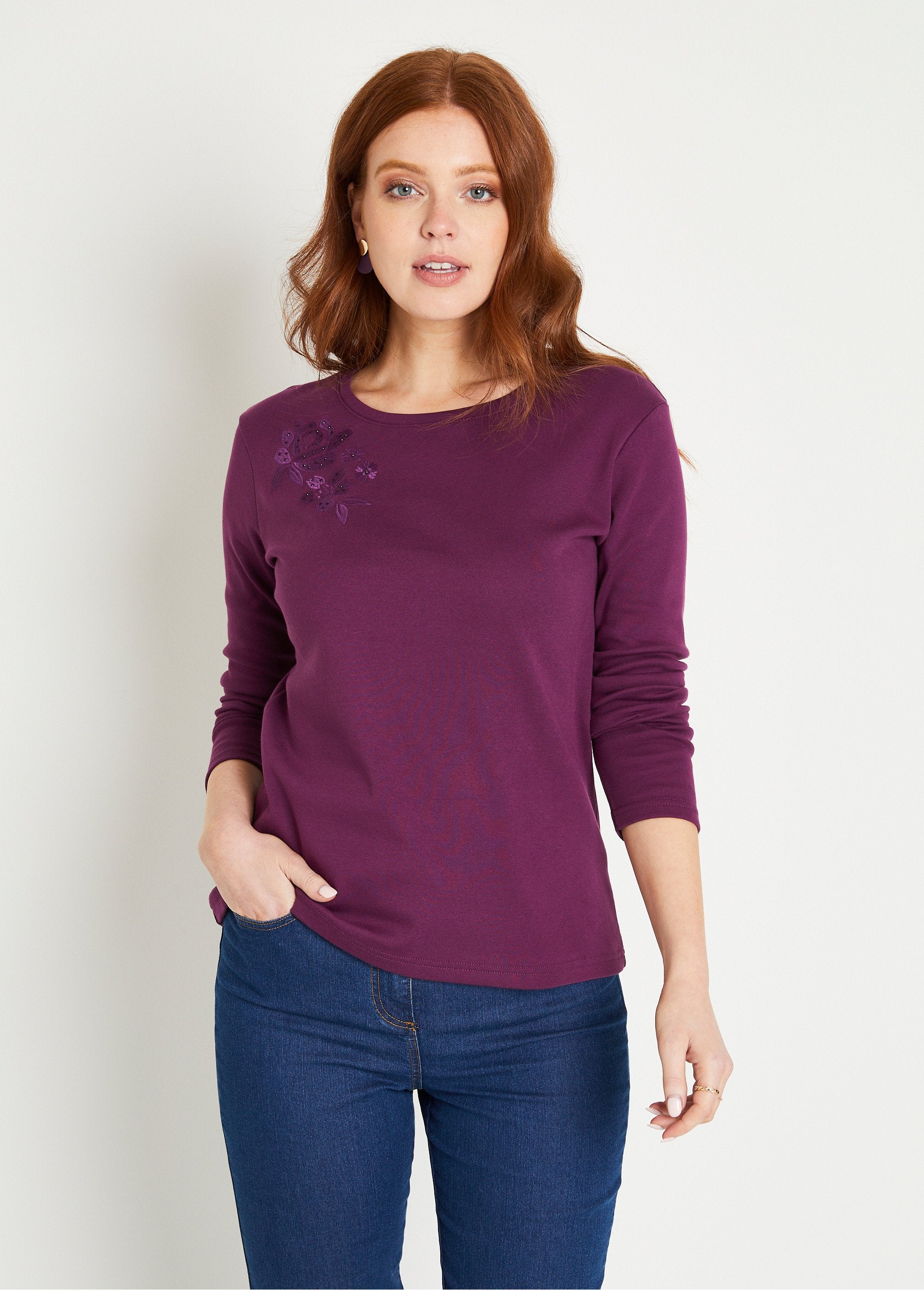 Embroidered_fleece_round-neck_T-shirt_Violin_FA1_slim