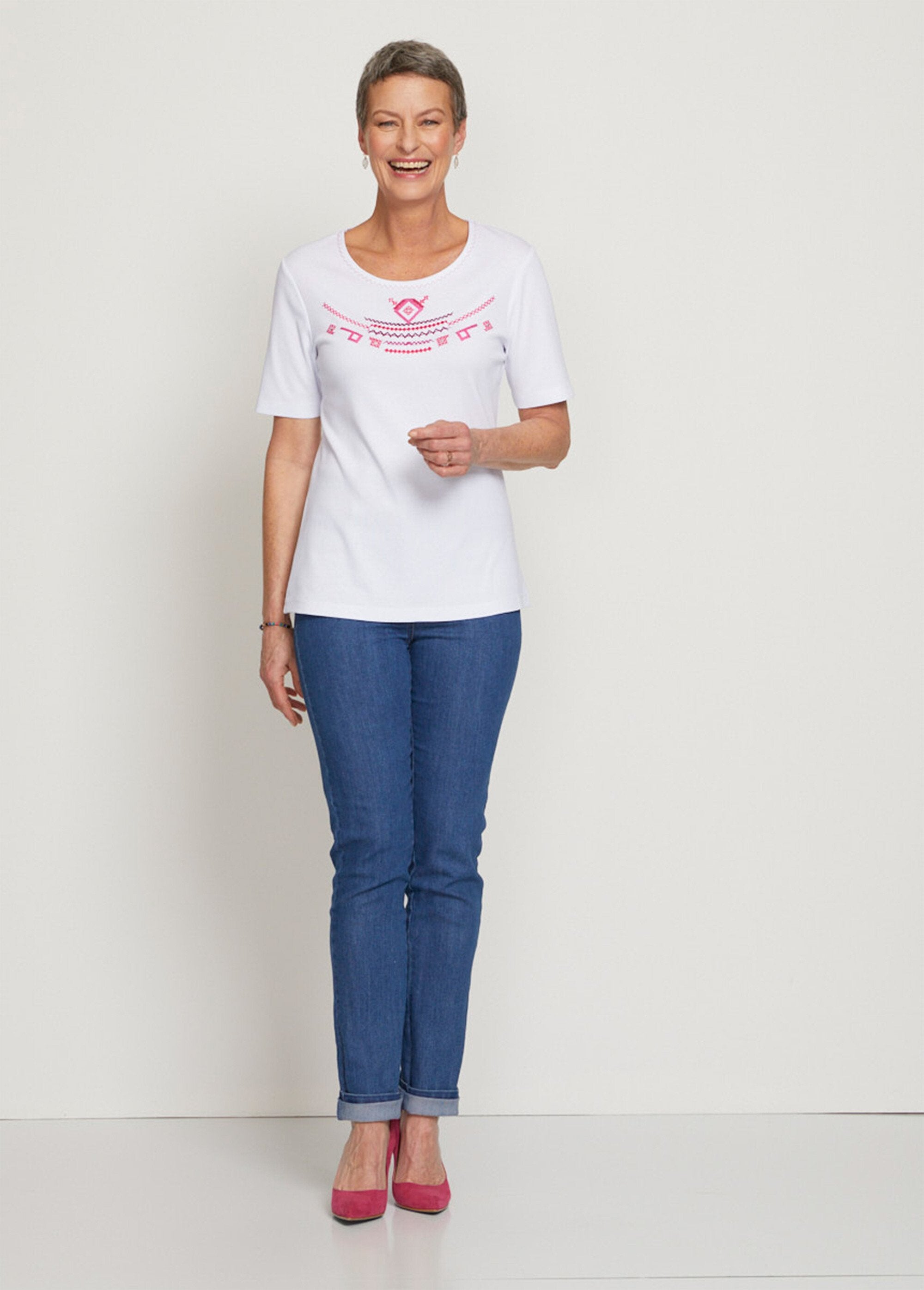 Embroidered_pure_combed_cotton_jersey_T-shirt_White_and_raspberry_SF1_slim