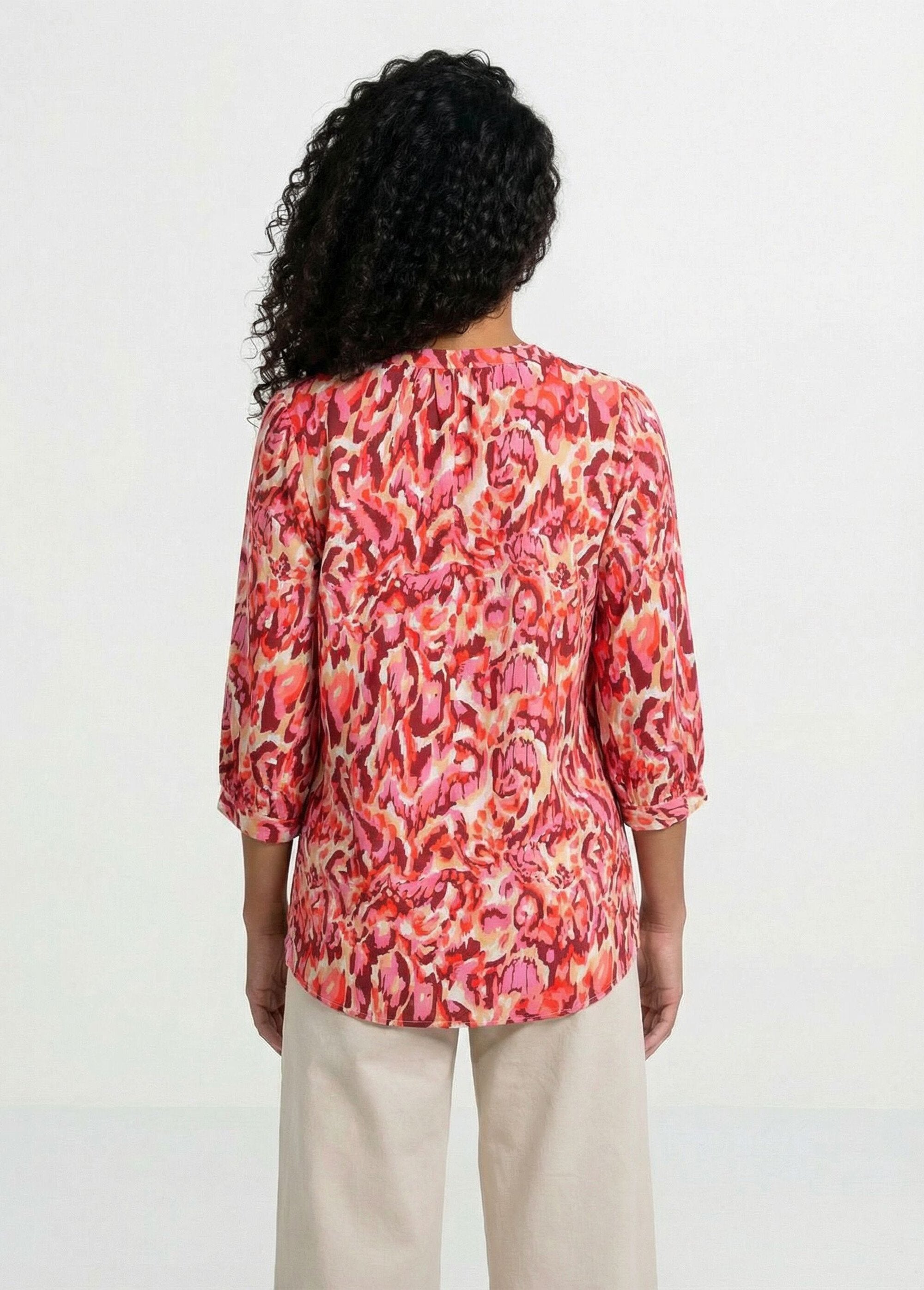 Loose_long_printed_tunic_with_3/4_sleeves_Pink_print_DO1_slim