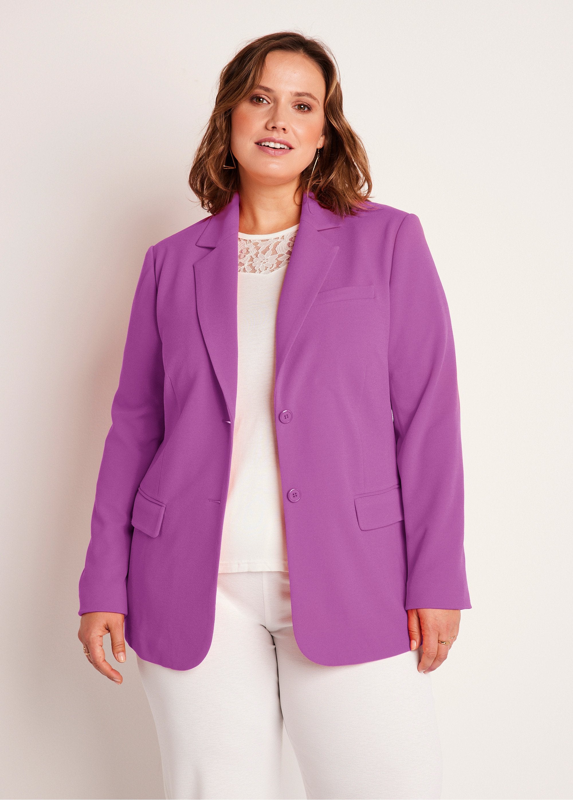 Straight_cut_plain_knit_blazer_jacket_Purple_FA1_curvy